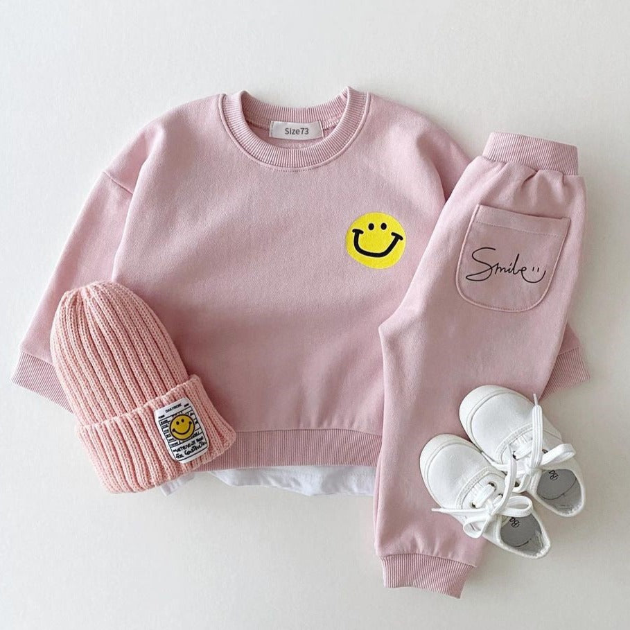 Smiley Face Sweatsuit Set - Baby & Toddler
